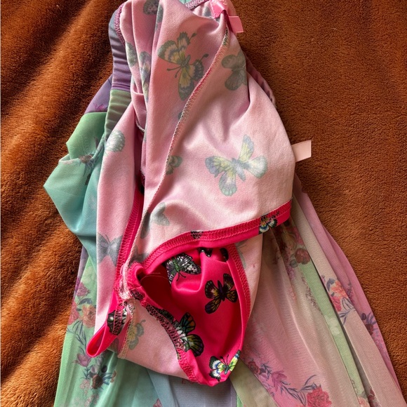 Sugar Thrillz Pastel Floral Mesh Bell Bottom Pants Fairycore Y2K - Picture 6 of 8